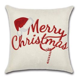 Kissenhülle Weihnachten - Buchstaben mit Weihnachtsmütze