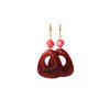 Earrings with rhodonite and resin pendant