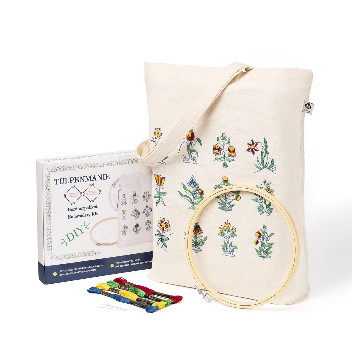 DIY Tote Bag Borduurpakket "Tulpenmania"