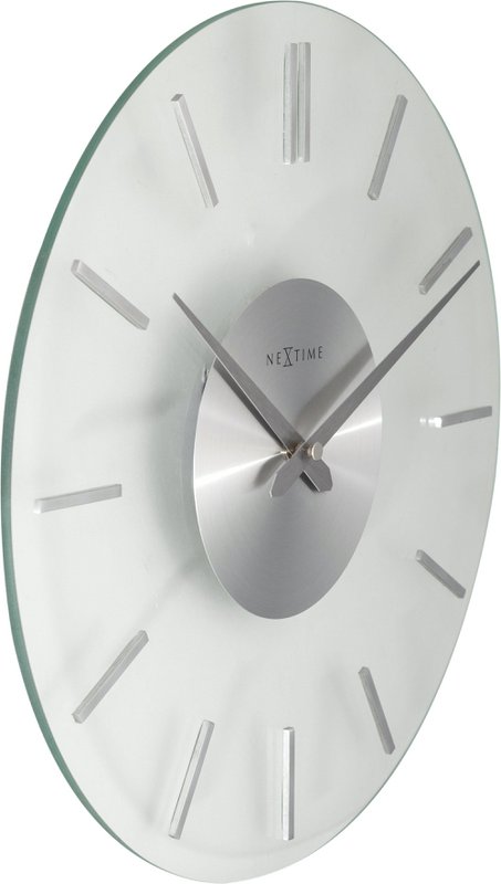 Wall clock - 26 cm - Aluminum - Glass - 'Stripe'