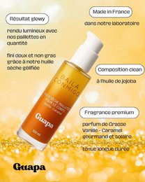 Olio corpo secco glitterato - GUAPA - Caramello alla vaniglia