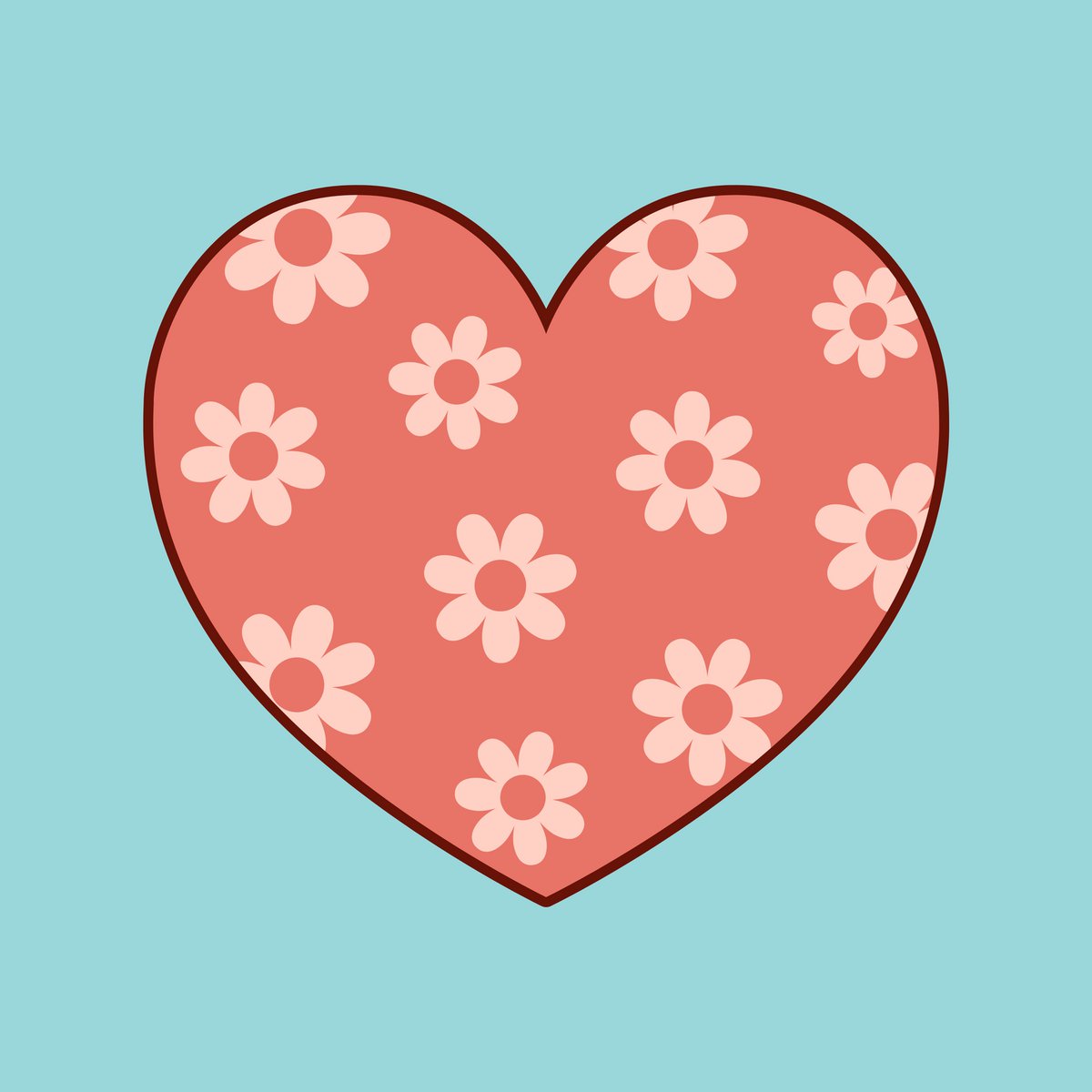 Forex tegeltje 10x10cm - Bloemen hart- #101030426
