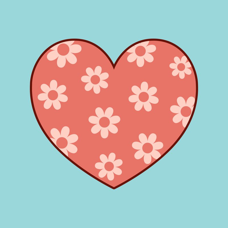 Forex Tile 10x10cm - Blomsterhjerte - %23101030426