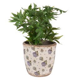 Flowerpot Ø 16x16 cm Beige blue ceramic flower flowerpot inside