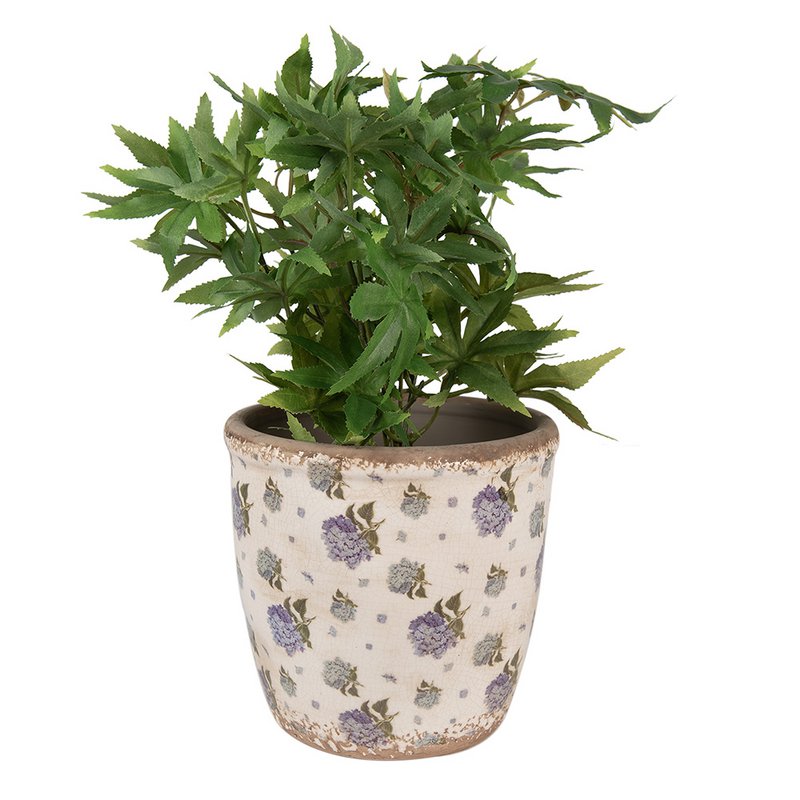 Flowerpot Ø 16x16 cm Beige blue ceramic flower flowerpot inside