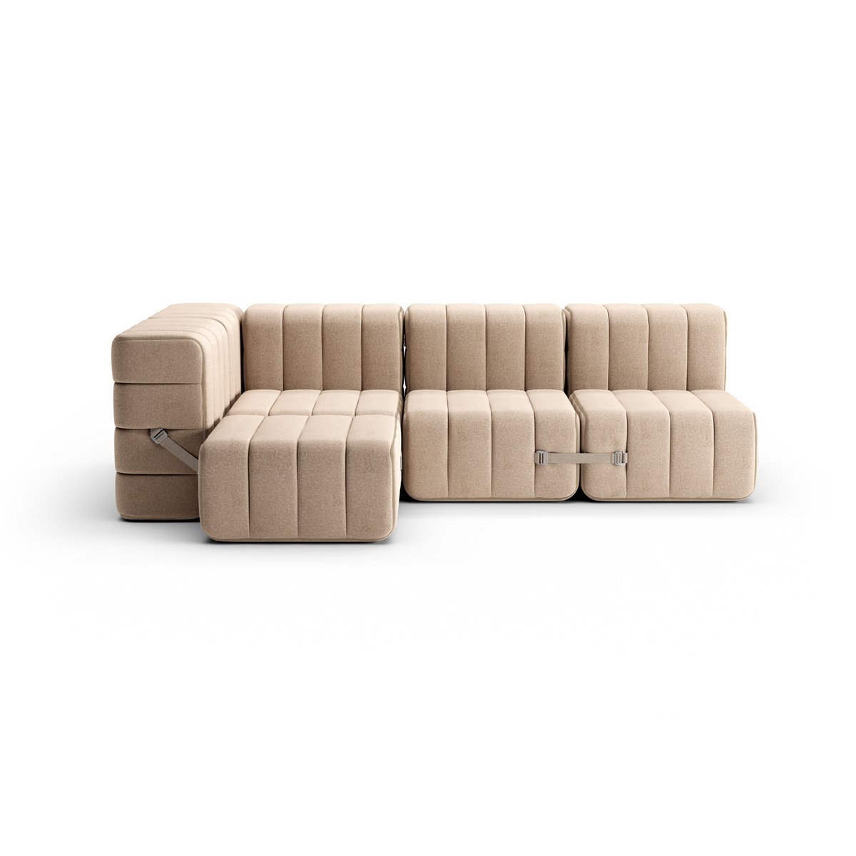 Curt-Set 9 - e.g. Flexible small corner sofa  - Dama - 0029 (Beige / Grey)