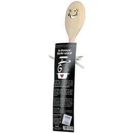 Cooking spoon kitchen natural color H. 2 cm, pack of 6