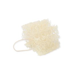  Loofah dish sponge made of natural, porous material for effective cleaning and scrubbing in the kitchen. Beige in color, with a soft, textured surface.