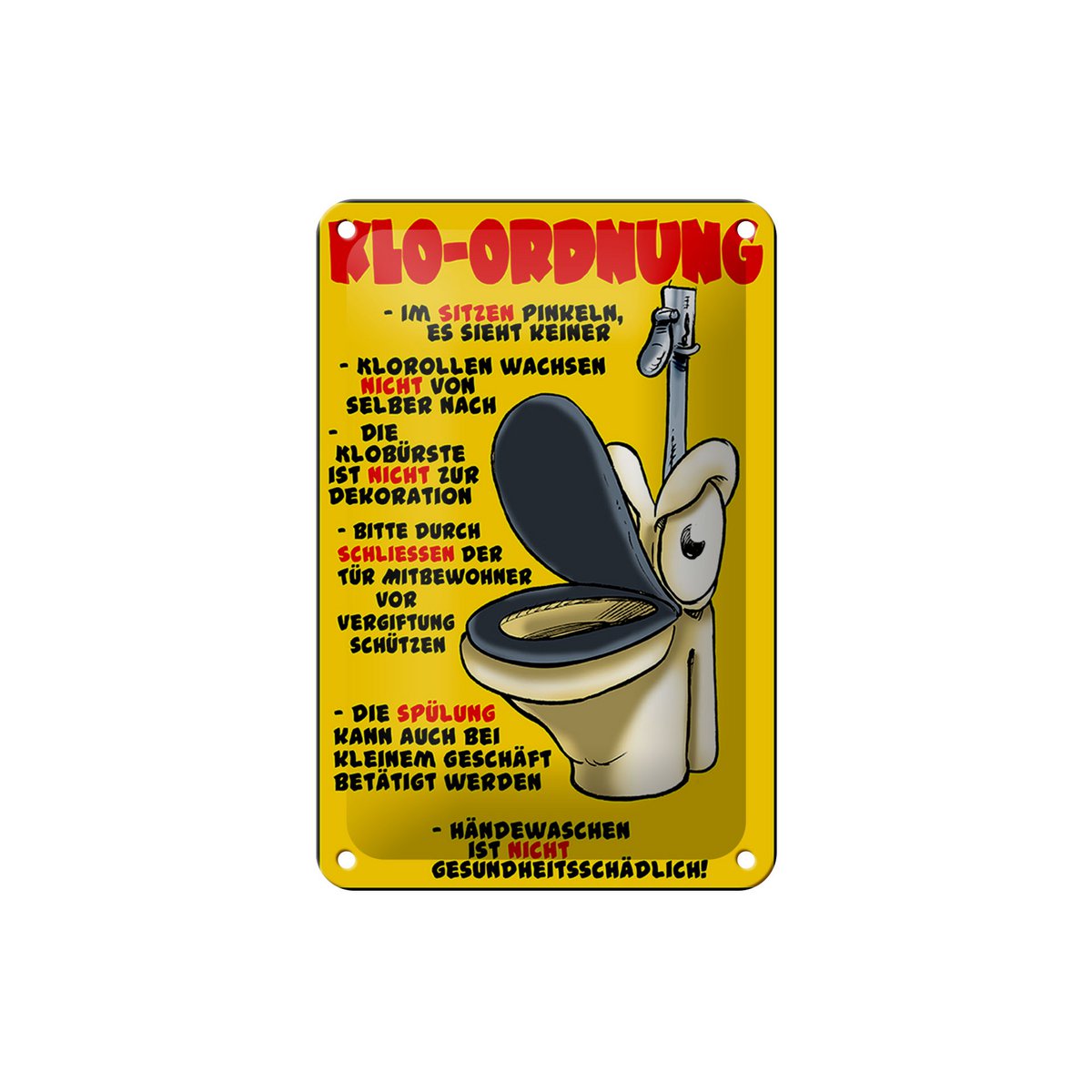 Tin sign note 12x18cm toilet order while sitting pee decoration