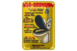 Tin sign note 12x18cm toilet order while sitting pee decoration