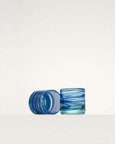 Whiskygläser Blau & Weiß