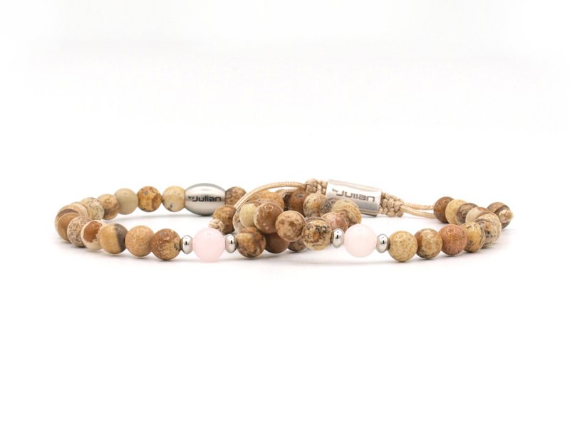 Moeder en zoon armbandenset Landschap Jaspis
