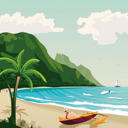 Vintage Hawaii plakat | Plakat Island Hawaii USA