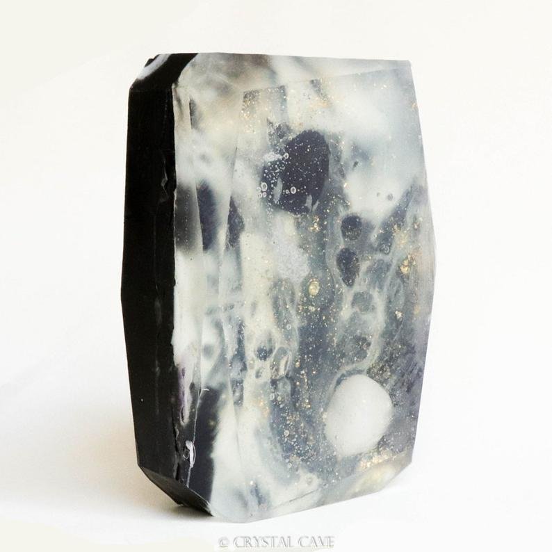 Edelsteinseife - Yin Yang - Schneeflocken-Obsidian und Schneequarz