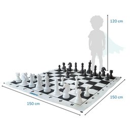 Échecs XXL, terrain de jeu env. 1,50 x 1,50 m, chiffres 13,5–26 cm