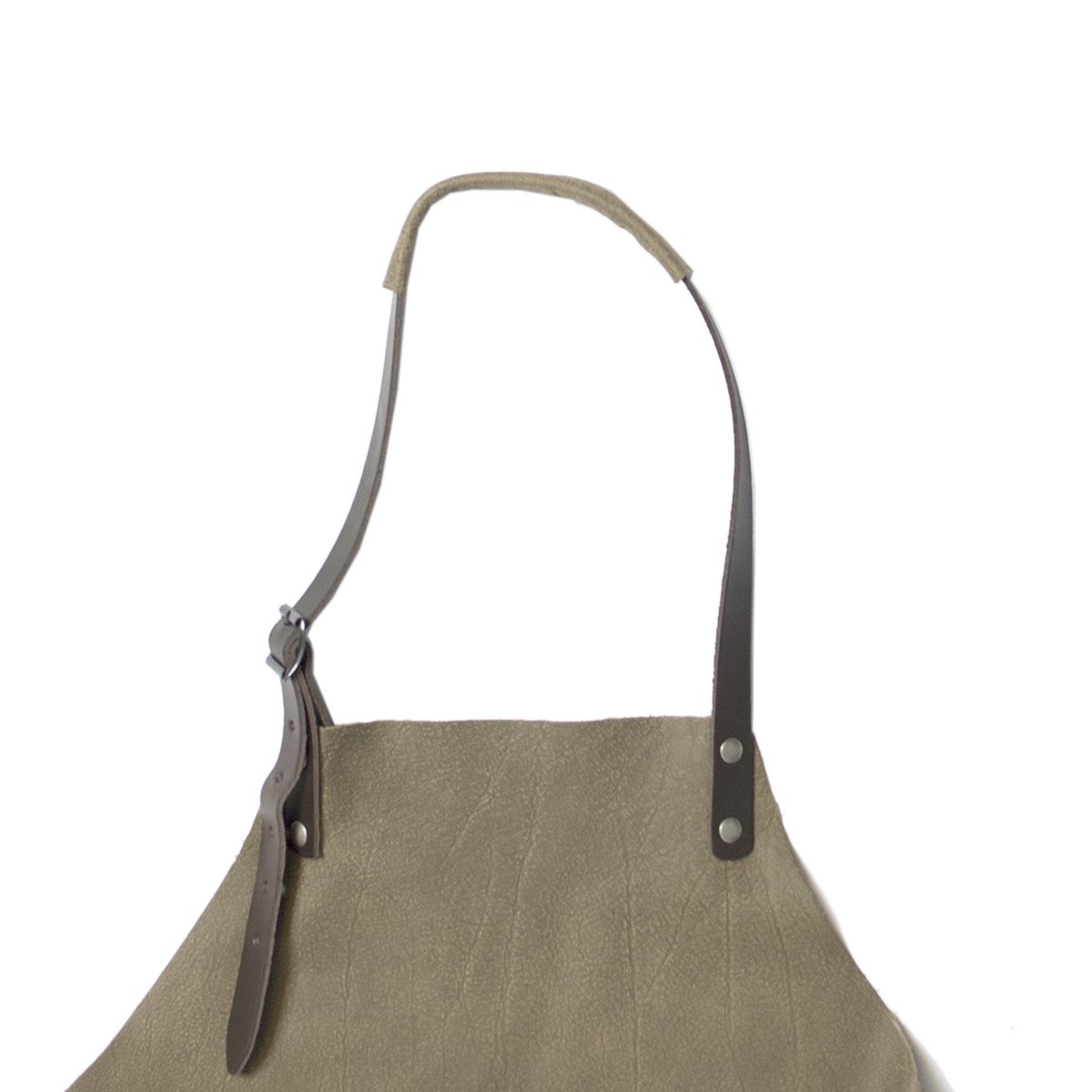 Tablier Cuir - Tablier BBQ - Accessoires BBQ - Vert Olive et Bleu Gris
