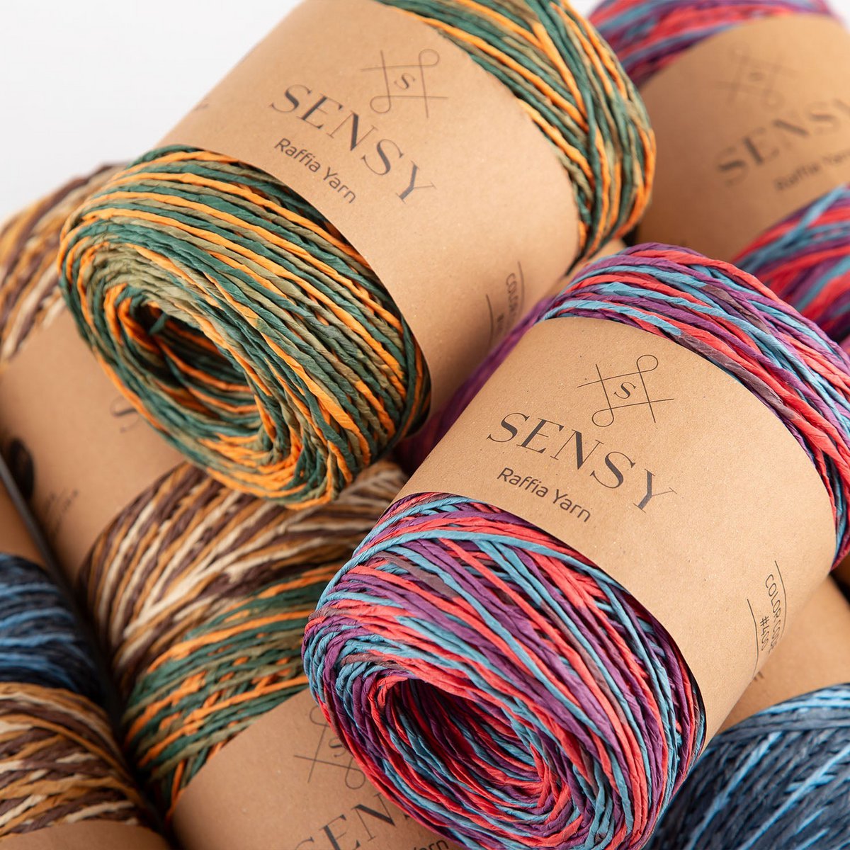Sensy Premium 185 iarde %100 Filato di rafia multicolore in carta