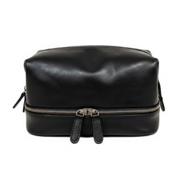 Beauty case with double compartment-Brown