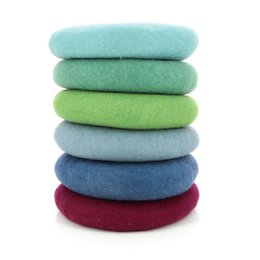 Sitzkissen Rund GR N aus FILZ, 100% Naturmaterial, 38 cm RUND viele Farben Pastel, Filz mit Woll-F llung, Fair Trade & Handarbeit aus Nepal