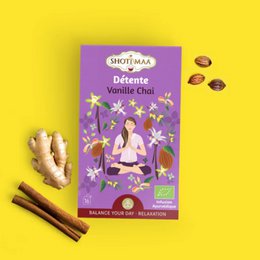 Entspannender Bio-Kräutertee – natürliche Aufgüsse, Chai-Vanille, idealer Abend mit faszinierenden Aromen – süßer und cremiger Geschmack – koffeinfrei