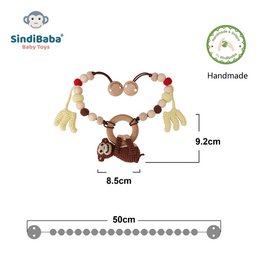 Crocheted stroller chain monkey CHARLIE (3in1)