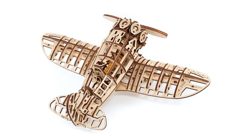 Eco Wood Art (EWA) 3D Mechanische Puzzel -Flugzeug, 1607, 42x28,7x15,4 cm