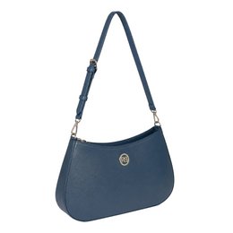 RB1036D | LARA Hobo-Tasche für Damen aus echtem Saffiano-Leder, hergestellt in Italien. Blaue Farbe