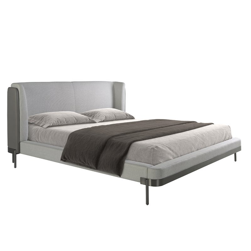 Lichtgrijs stoffen bed 7156