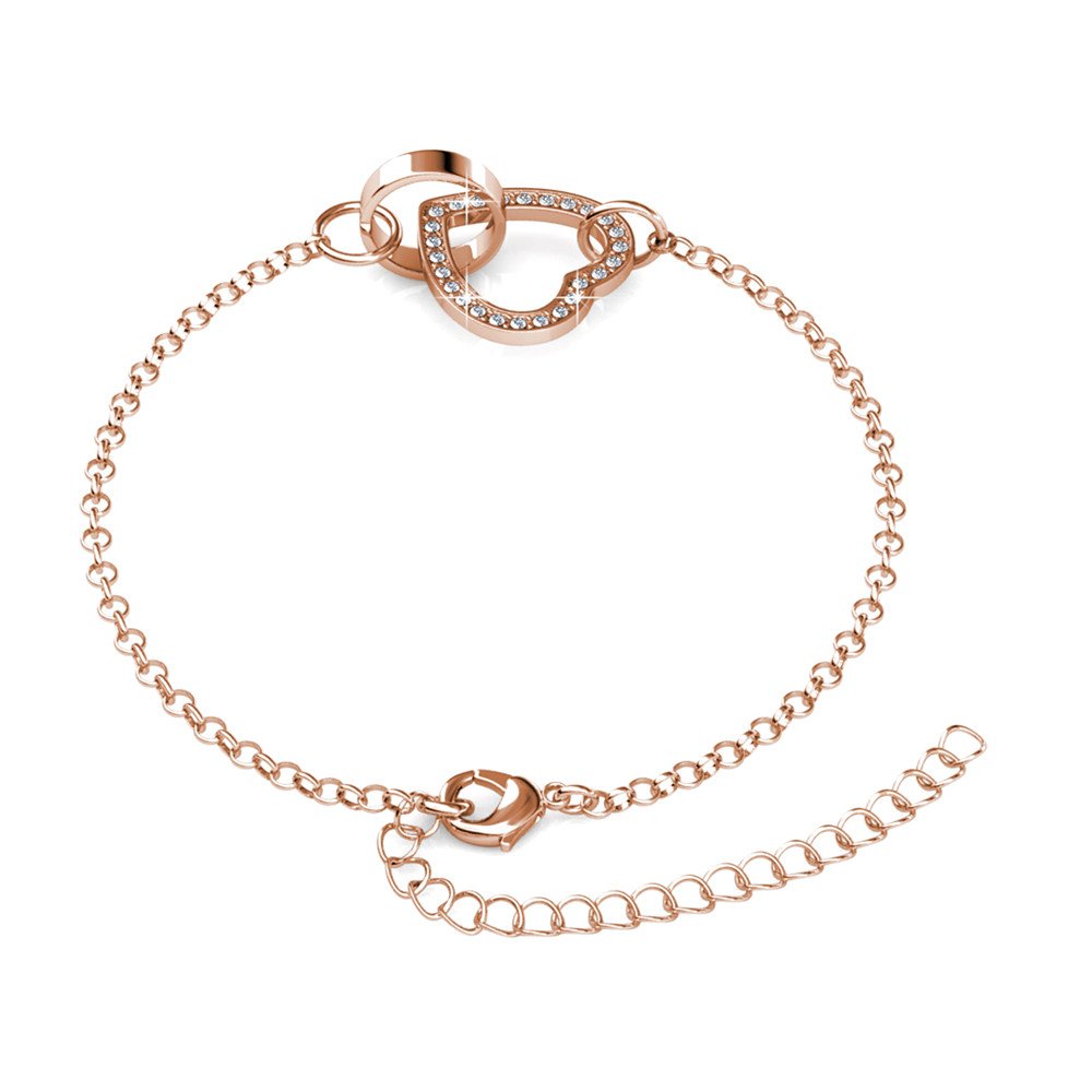 Armbånd Låst Hjerte - Eller Rosé et Cristal