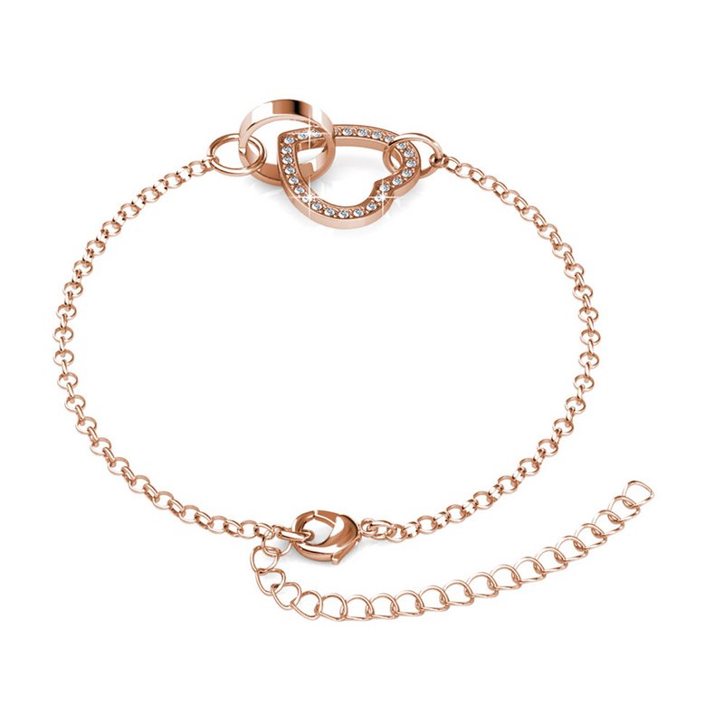 Armbånd Låst Hjerte - Eller Rosé et Cristal
