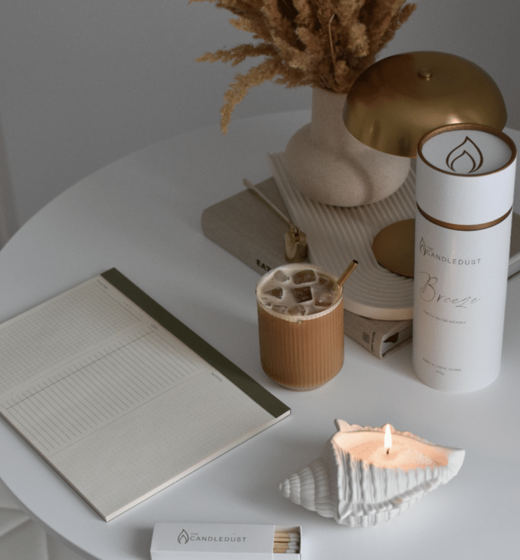 Powder/ Sand/ Pearl Candle Gift Tube – Rhubarb sparkle Scented  – 650g – Ready-to-Use Boutique Premium Candle
