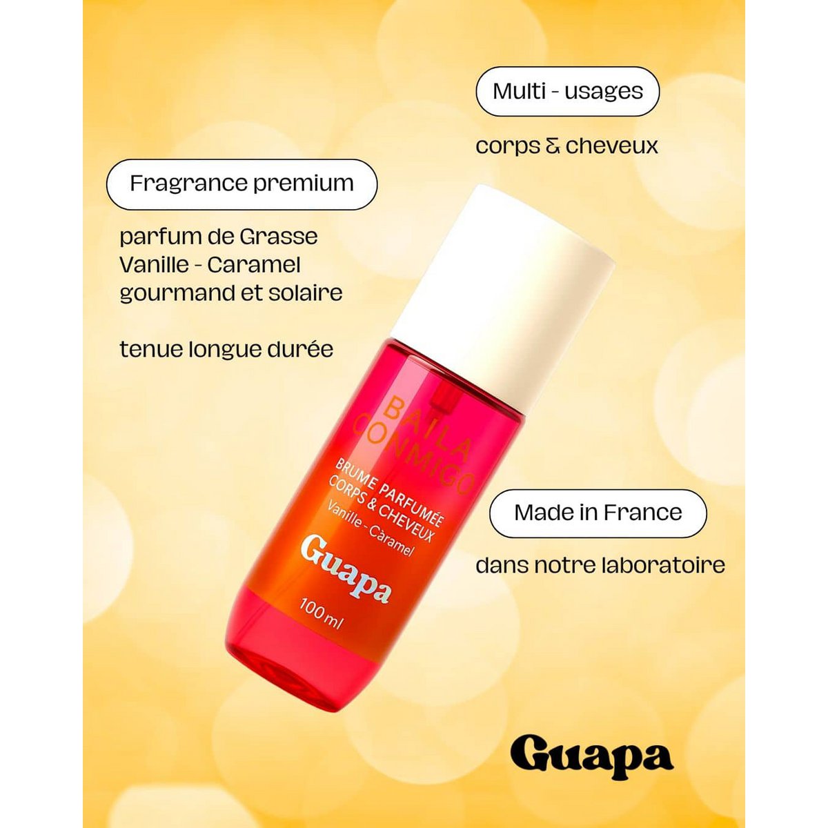 Scented body & hair mist - GUAPA - Vanilla caramel