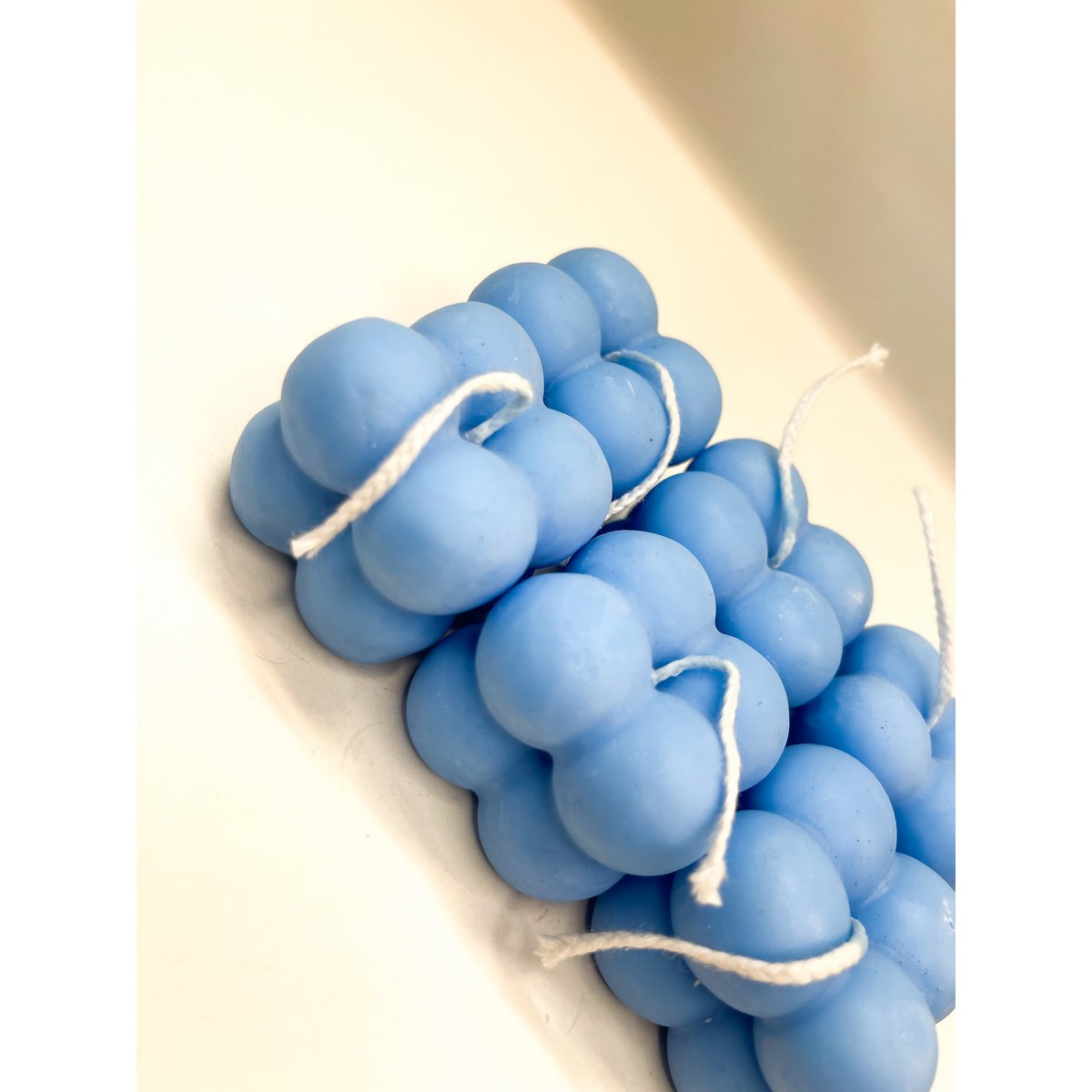 Candela a bolle media blu (piccola) - Candela a bolle piccola media blu