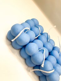 Bubble Candle Medium Blue (small) - Small Medium Blue Bubble Candle