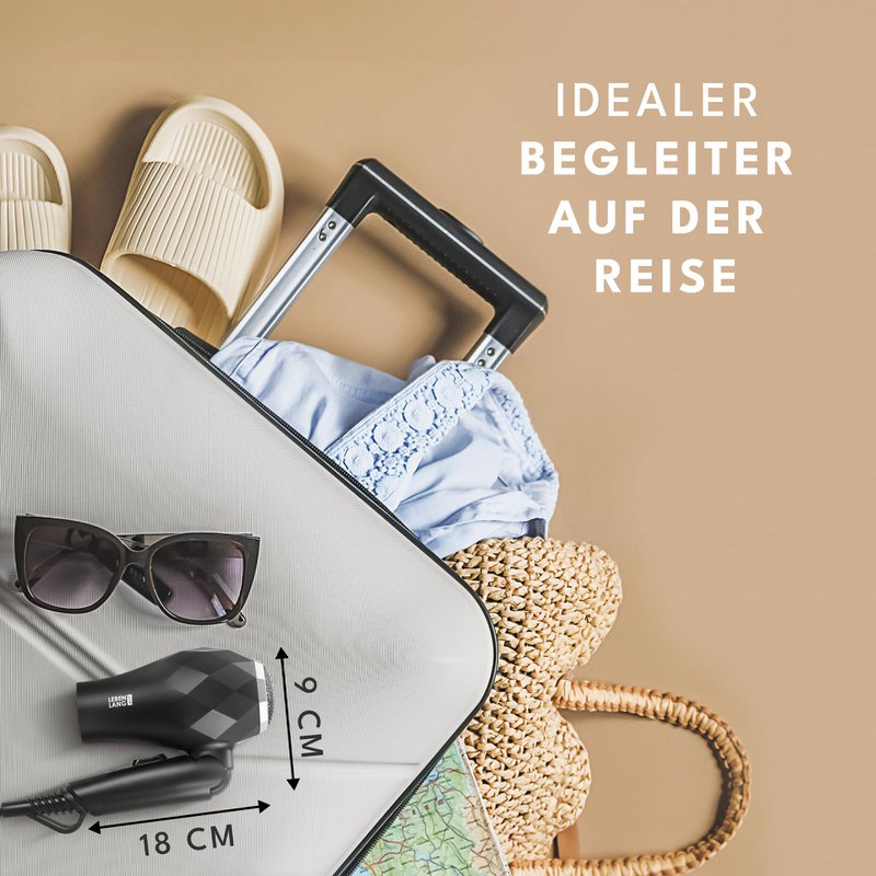 LEBENLANG travel hairdryer foldable small - dual voltage & includes travel bag with styling nozzle I travel hairdryer quiet strong I small mini hairdryer hair dryer hairdryer hairdryer travel hairdryer travel hairdryer