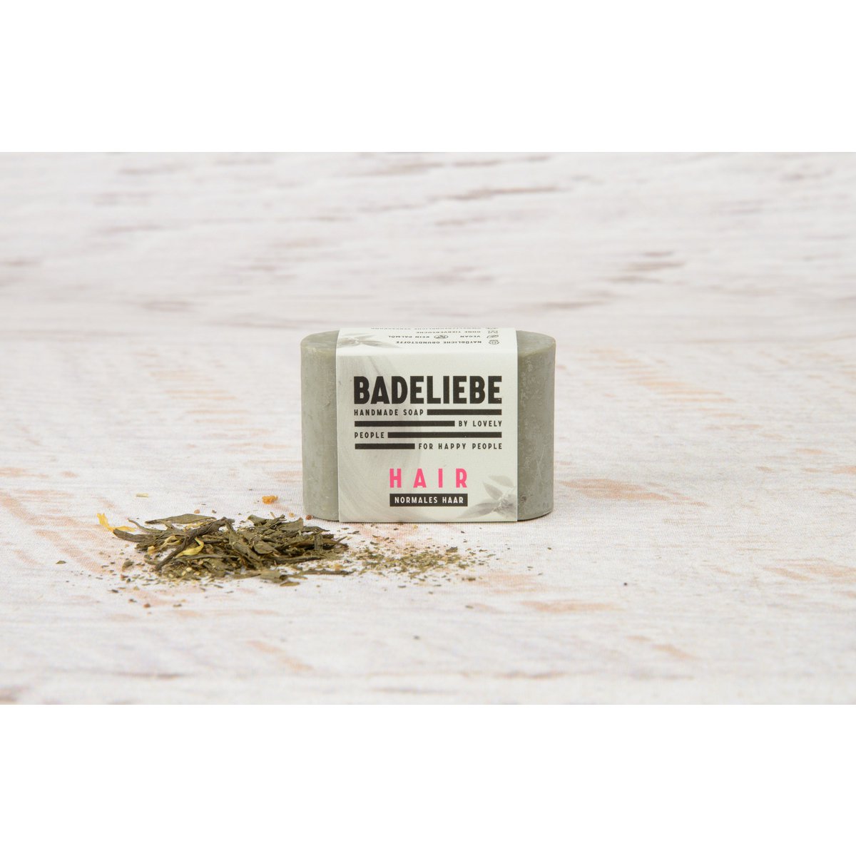 BADELIEBE HAIR - Solid shampoo for normal hair with green clay