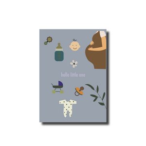 Postkarte hallo Kleines blau
