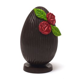 Oeuf de Pâques floral XL (chocolat noir) 400 Grs