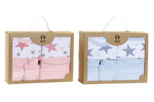 BABY SET 4 COTTON 25X19X6 0-6 MONTHS STARS 2 S BE169982