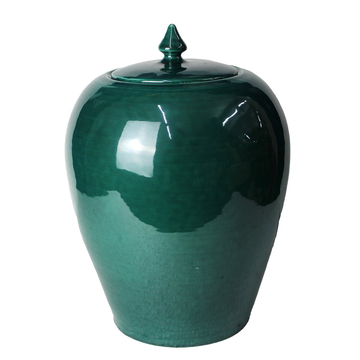 VASO VANO VERDE CERAMICA VERDE 25 CM con coperchio