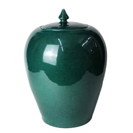 VASO VANO VERDE CERAMICA VERDE 25 CM con coperchio