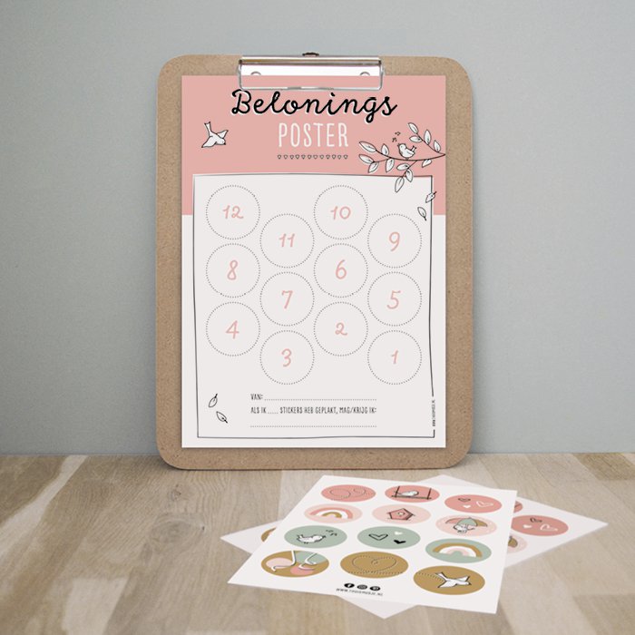 Beloningsposter | groen | incl. stickers