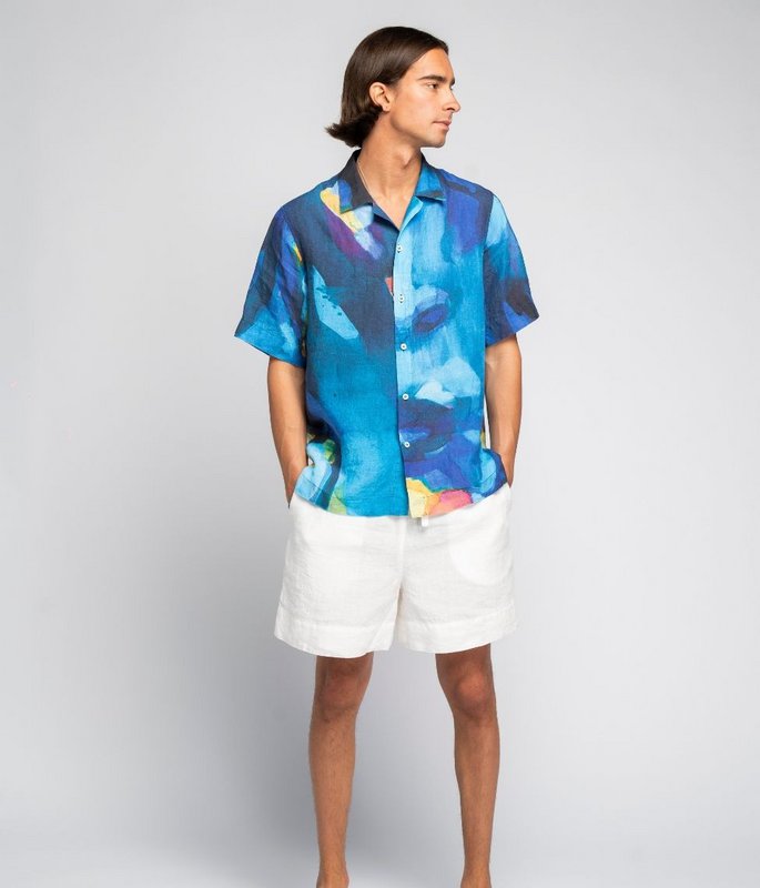 Chemise en lin View Blue - Vilmantas Marcinkevičius (Unisexe)