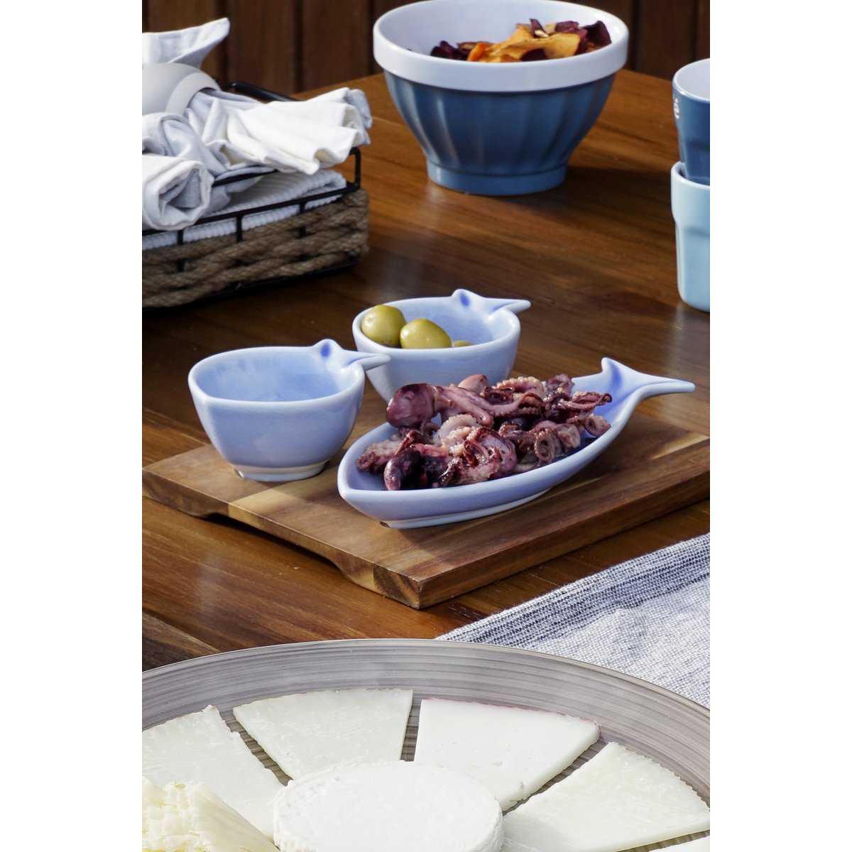 ZESTAW PRZEKĄSEK 4 PORCELANA 19,5X16,5X1,3 RYBA PC211043