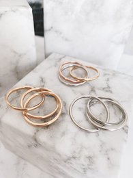 R1067 Rolling Anxiety Fidget Ring Rose Gold Steel Color