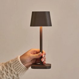 Lampe de table rechargeable marron moka Ava