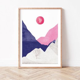 Stampa artistica "Monti rosa blu" | astratto | misure differenti
