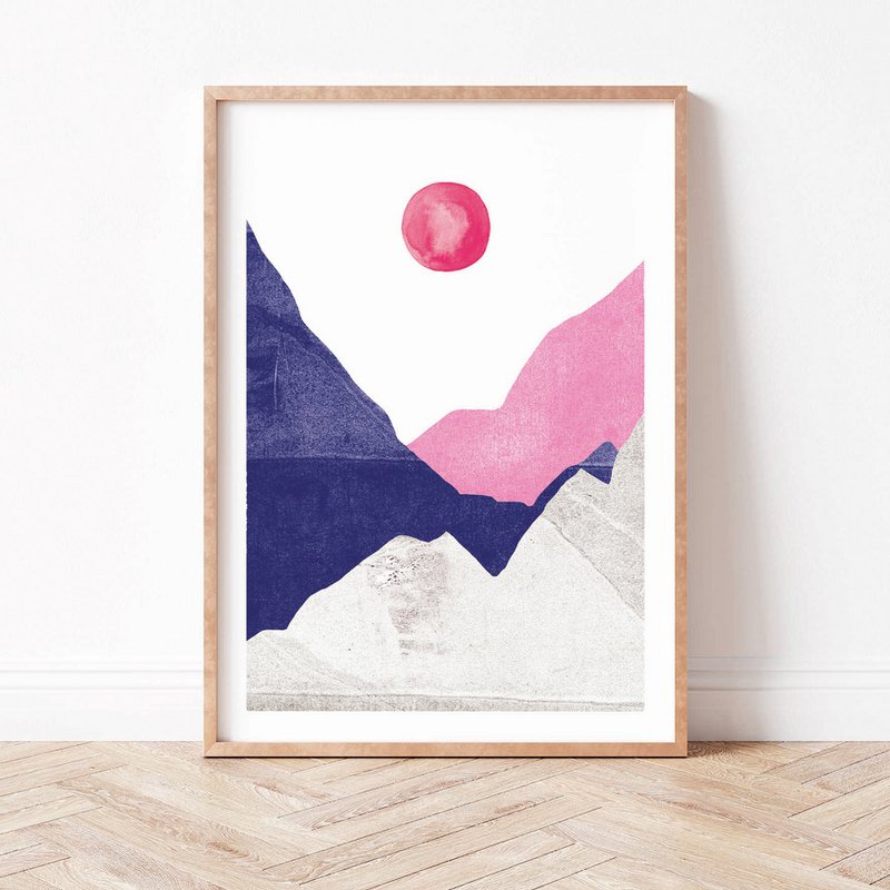 Stampa artistica "Monti rosa blu" | astratto | misure differenti