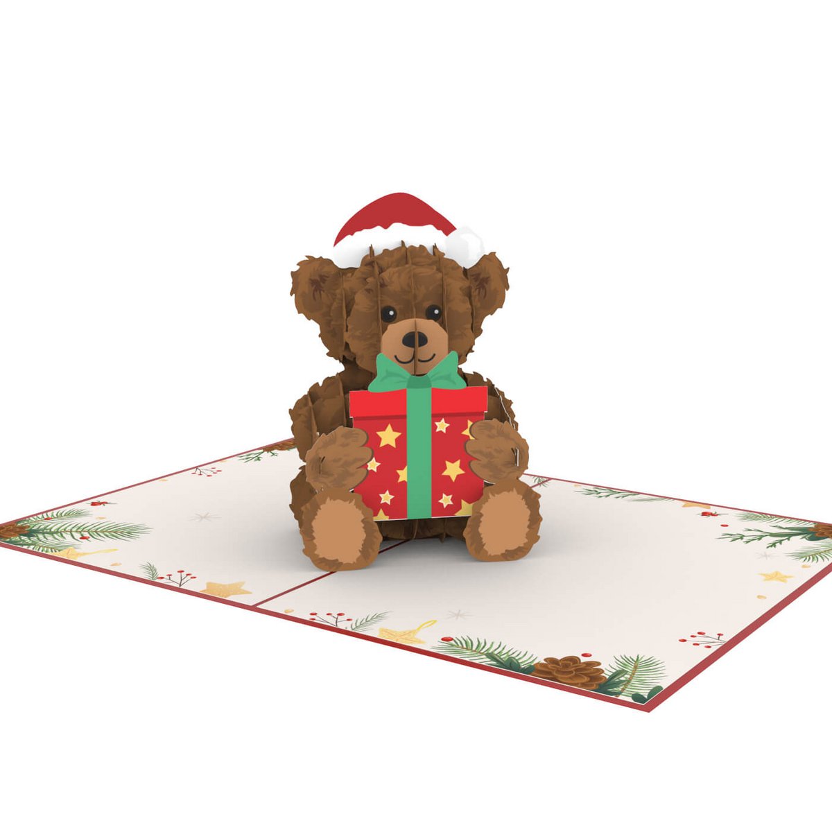Kerst teddy pop-up kaart