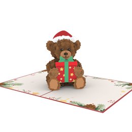 Kerst teddy pop-up kaart